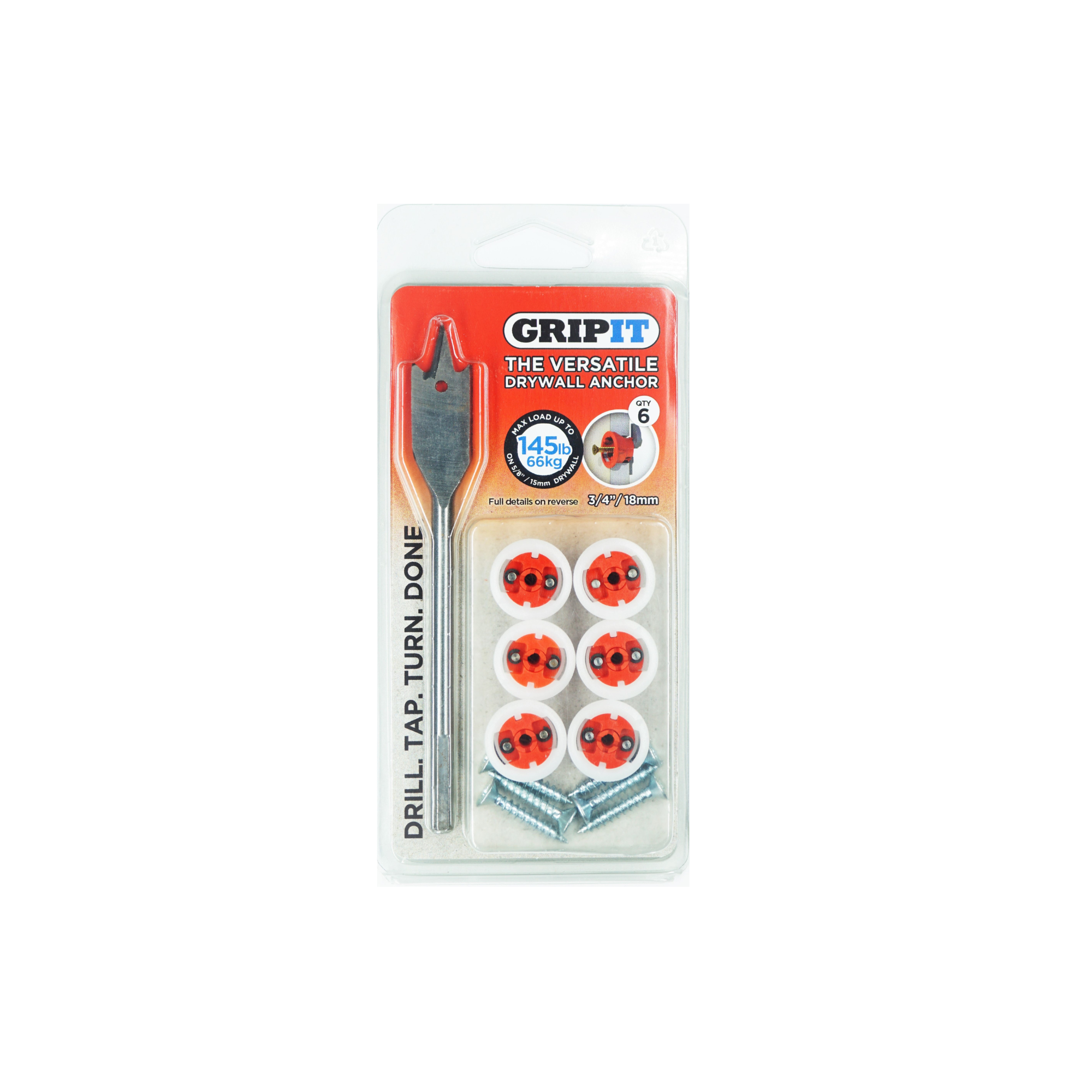 GRIPIT Grip it Red Mirror Picture Hanging Kit Plasterboard Wall 74kg  Capacity